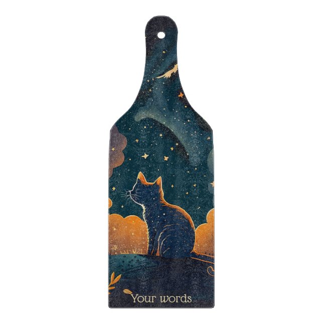 Erstellen Sie Ihr eigenes mystisches schwarzes Kat Schneidebrett (Vorderseite)