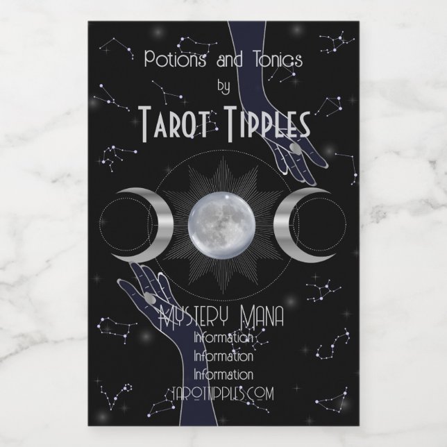 Erstellen Sie Ihr eigenes mystisches Silver Triple Weinetikett (Einzelnes Label)