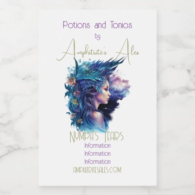 Erstellen Sie Ihr eigenes mythisches Amphitrite Ny Lebensmitteletikett (Einzelnes Label)