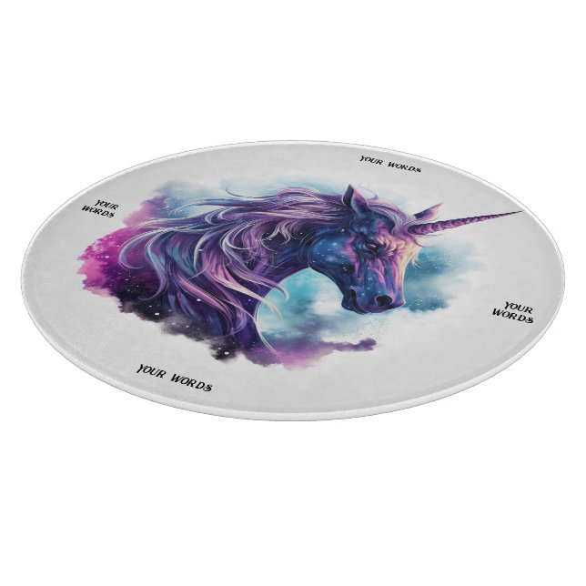Erstellen Sie Ihr eigenes mythisches Lila Einhorn Schneidebrett (Ecke)