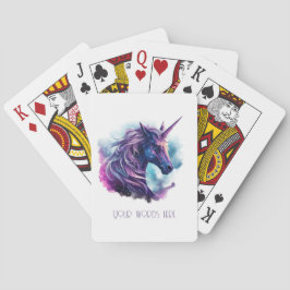 Erstellen Sie Ihr eigenes mythisches Lila Einhorn Spielkarten