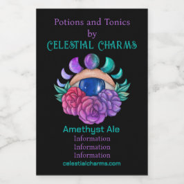 Erstellen Sie Ihr eigenes Niedliches Auge, Mond un Weinetikett