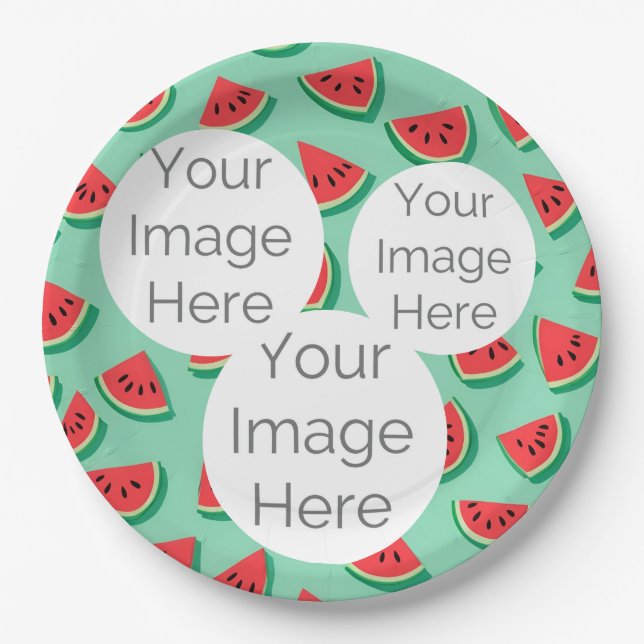 erstellen Sie Ihr eigenes Papier Foto Text Wasserm Pappteller (Vorderseite)