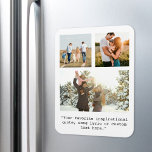 Erstellen Sie Ihr eigenes Personalisiertes 3-Foto  Magnet<br><div class="desc">Erstellen Sie Ihren eigenen Foto- und Anführungsmagnet. Enthält drei Ihrer Fotos und personalisierten Text in minimalistischer Schrift Typografie.</div>
