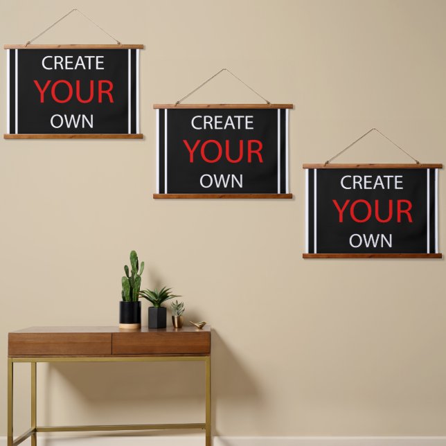 Erstellen Sie Ihr eigenes - personalisiertes 3x La Wandteppich Mit Holzrahmen (Asymmetrisch)