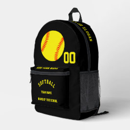 Erstellen Sie Ihr eigenes Personalisiertes Softbal Bedruckter Rucksack