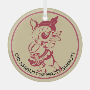 Erstellen Sie Ihr eigenes Red & Gold Ganesh-Blatt Ornament Aus Glas