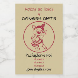 Erstellen Sie Ihr eigenes Red & Gold Ganesh-Blatt Weinetikett