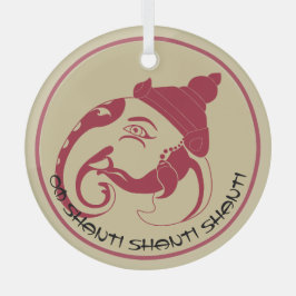 Erstellen Sie Ihr eigenes Red & Gold Ganesh Profil Ornament Aus Glas