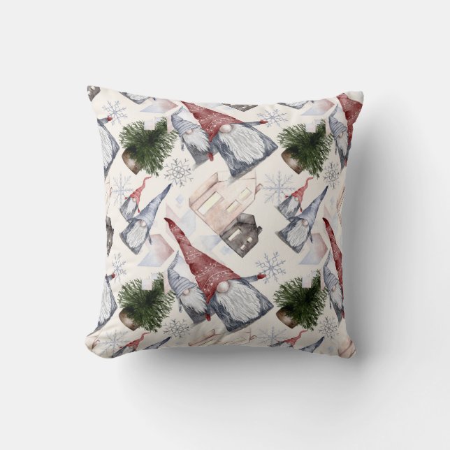 Erstellen Sie Ihr eigenes Red & Gold Hyge Gnome Vi Kissen (Vorderseite)