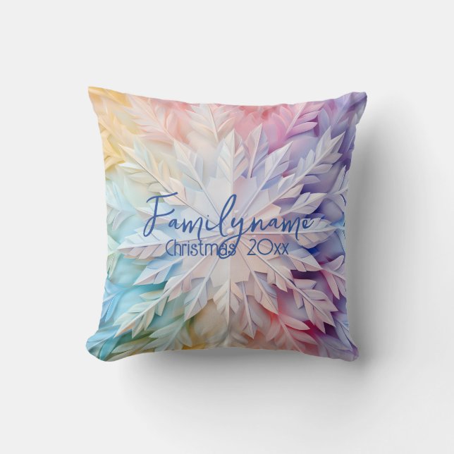 Erstellen Sie Ihr eigenes Regenbogenweihnachtsbuch Kissen (Vorderseite)