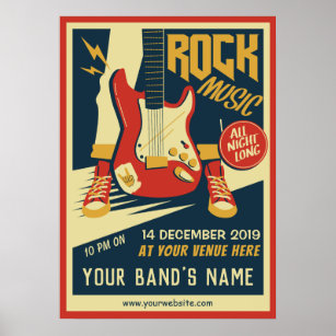 Erstellen Sie Ihr eigenes Retro Rock Musikposter Poster