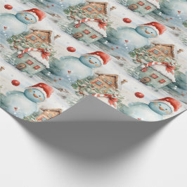 Erstellen Sie Ihr eigenes Riesenschneedorf Geschenkpapier