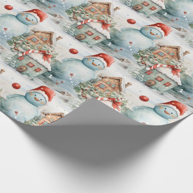 Erstellen Sie Ihr eigenes Riesenschneedorf Geschenkpapier (Ecke)