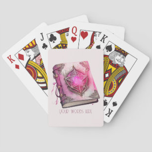 Erstellen Sie Ihr eigenes rosa Pentagramm Grimoire Spielkarten