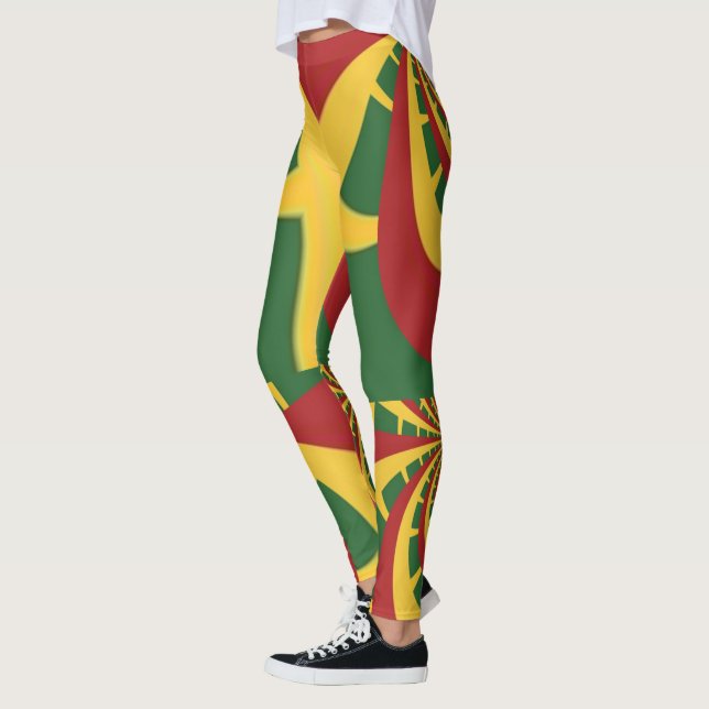 Erstellen Sie Ihr eigenes rotes goldenes Rasta-Des Leggings (Links)