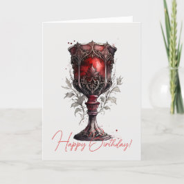 Erstellen Sie Ihr eigenes rotes Gotisches Chalice Feiertagskarte