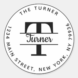 Erstellen Sie Ihr eigenes Round-Rücksendeadresse-M Runder Aufkleber