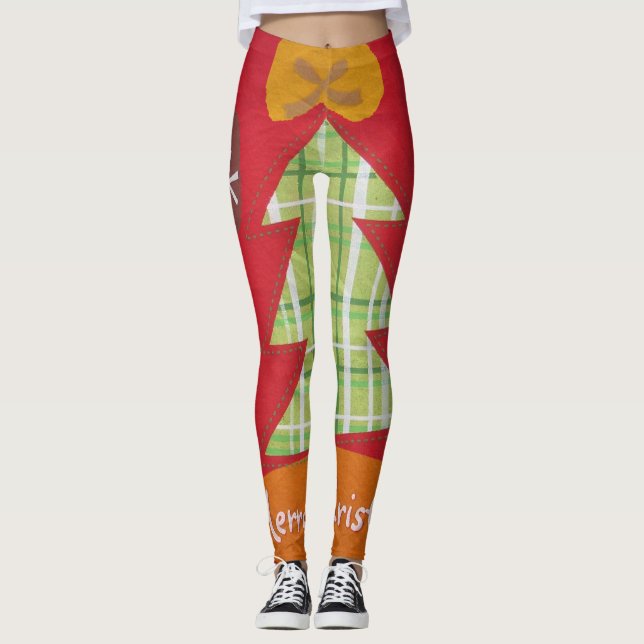 Erstellen Sie Ihr eigenes schönes Weihnachtsbaumde Leggings (Vorderseite)