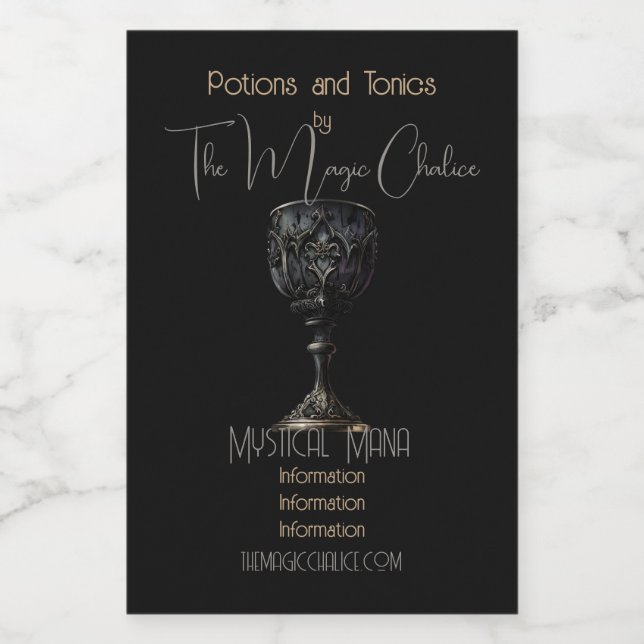 Erstellen Sie Ihr eigenes schwarz-gotisches Chalic Lebensmitteletikett (Einzelnes Label)