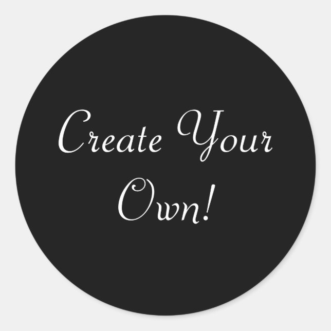 Erstellen Sie Ihr eigenes Schwarz Runder Aufkleber (Vorderseite)
