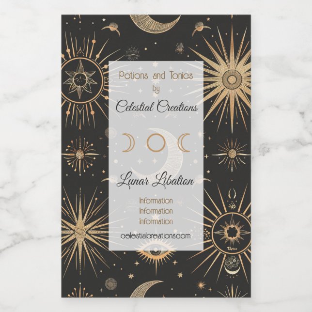 Erstellen Sie Ihr eigenes schwarzes und goldenes z Weinetikett (Einzelnes Label)