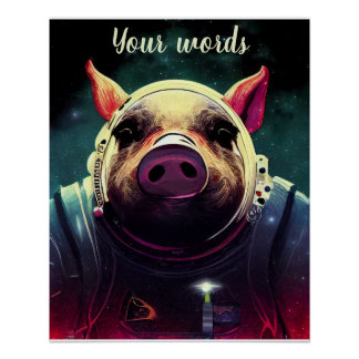 Erstellen Sie Ihr eigenes Schwein im Weltraum-Astr Poster
