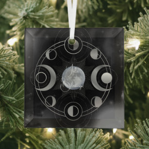 Erstellen Sie Ihr eigenes Silver Triple Moon Phone Ornament Aus Glas