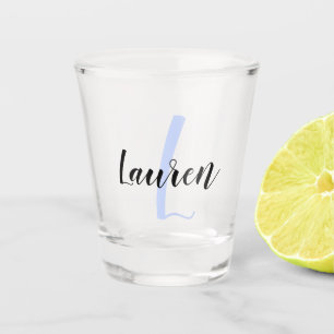 Erstellen Sie Ihr eigenes Skript Monogramm Initial Schnapsglas