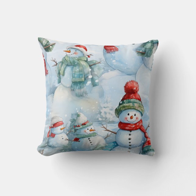 Erstellen Sie Ihr eigenes Snowman-Feld Kissen (Vorderseite)