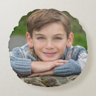 Erstellen Sie Ihr eigenes Sohn-Foto individuell be Rundes Kissen