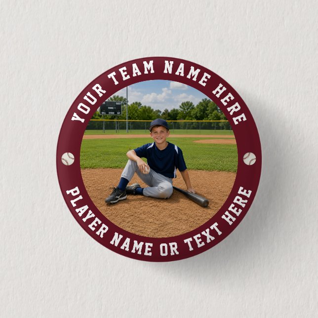 Erstellen Sie Ihr eigenes Sport-Baseball-Team-Foto Button (Vorderseite)