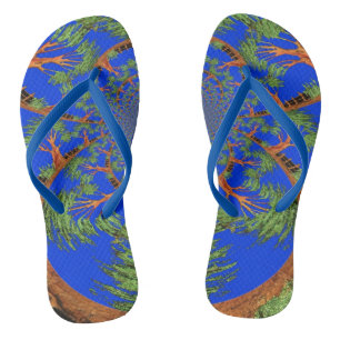 Erstellen Sie Ihr eigenes Summer Blue Sky Wave Mus Flip Flops