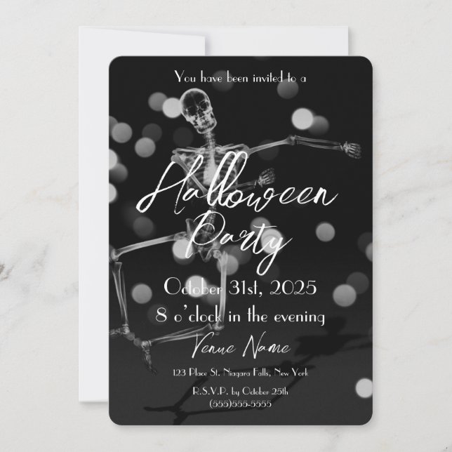 Erstellen Sie Ihr eigenes, tanzendes Ray Skeleton  Einladung (Vorderseite)