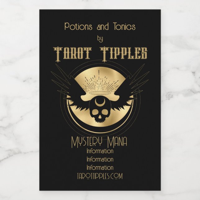 Erstellen Sie Ihr eigenes Tarot für den Arkanismus Weinetikett (Einzelnes Label)