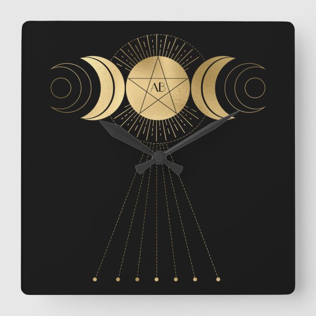 Erstellen Sie Ihr eigenes Tarot für den Goldrand Quadratische Wanduhr (Vorderseite)