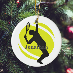 Erstellen Sie Ihr eigenes Tennis Thema Mann Spiele Keramik Ornament