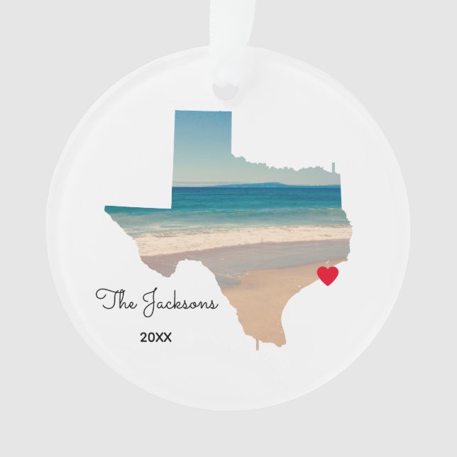 Erstellen Sie Ihr eigenes Texas Beach Trip Foto Ornament (Vorderseite)
