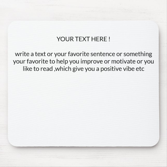 Erstellen Sie Ihr eigenes Text-Mauspad Mousepad (Vorne)