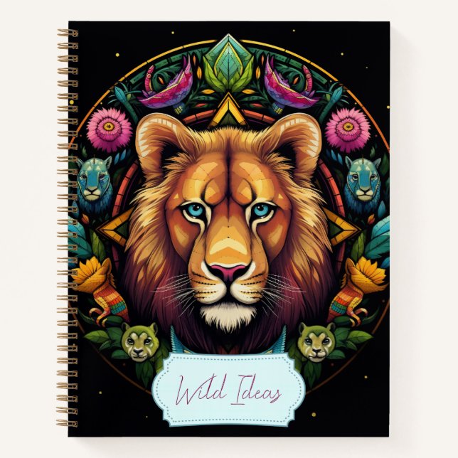 Erstellen Sie Ihr eigenes Totem Animal Lion Mandal Notizbuch (Vorderseite)