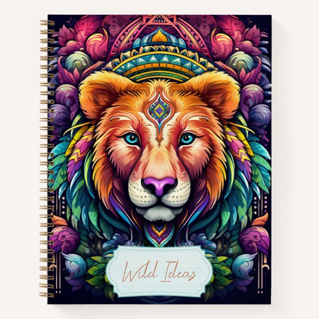 Erstellen Sie Ihr eigenes Tribal-Lioness-Notebook Notizbuch (Vorderseite)