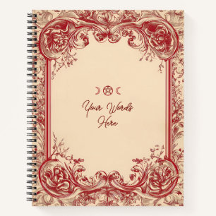 Erstellen Sie Ihr eigenes verziertes rotes gerahmt Notizbuch