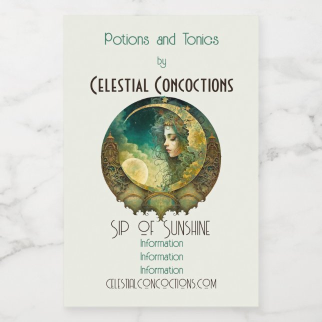 Erstellen Sie Ihr eigenes Victoiran Steampunk Moon Weinetikett (Einzelnes Label)