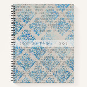 Erstellen Sie Ihr eigenes Vintage-Blau-Damaskus-Ne Notizbuch