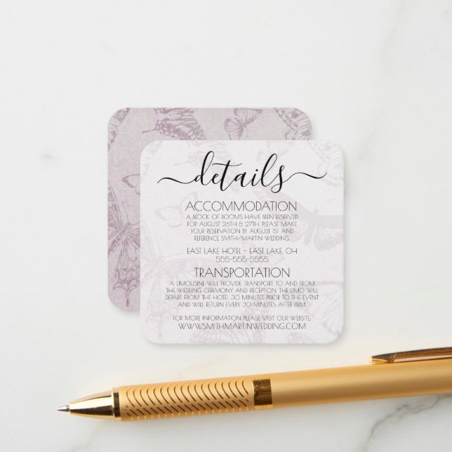 Erstellen Sie Ihr eigenes Vintages Schmetterlingsm Begleitkarte (Vorderseite/Rückseite Beispiel)