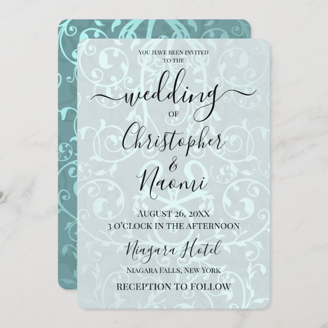 Erstellen Sie Ihr eigenes Vintages Verziertes Meta Einladung (Vorne/Hinten)