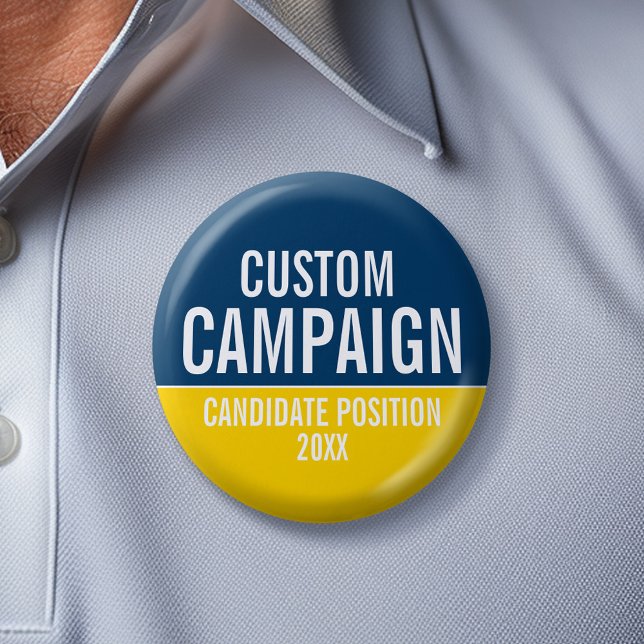 Erstellen Sie Ihr eigenes Wahlkampfgerät - Gelb un Button (Custom Campaign Gear -- Create your own election swag for any candidate)