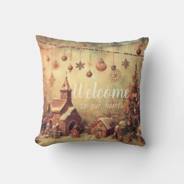 Erstellen Sie Ihr eigenes Weihnachtsdorf Kissen (Vorderseite)