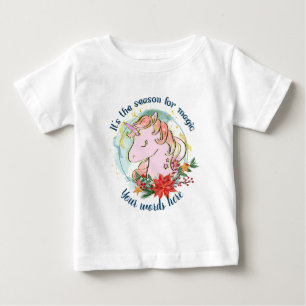 Erstellen Sie Ihr eigenes Weihnachtsmagie-Einhorn Baby T-shirt