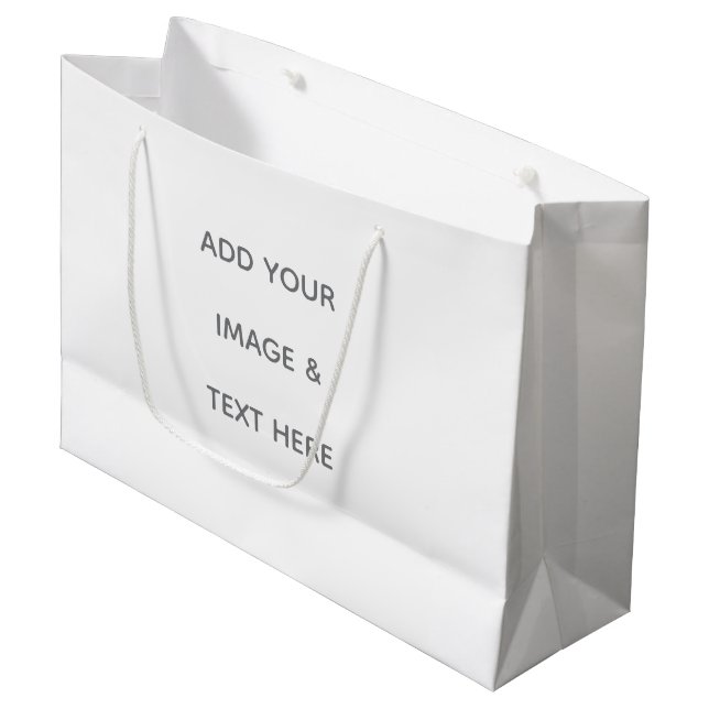 Erstellen Sie Ihr eigenes Weiß Große Geschenktüte (Vorderseite Schrägansicht)